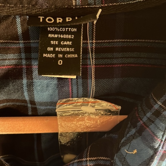 Torrid Blue Plaid Button Down - Picture 5 of 8